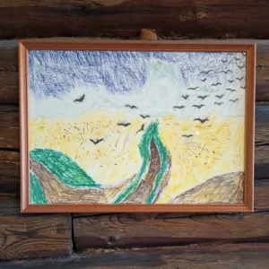 Lapse kooliaegne joonistus Põhikooliaegne joonistus van Goghi teemal ehib ikka veel seina.